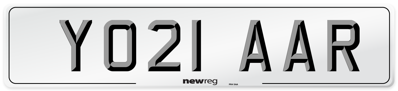 YO21 AAR Number Plate from New Reg